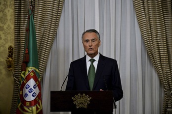 Cavaco Silva durante su declaración anoche. (Patricia DE MELO MOREIRA / AFP)