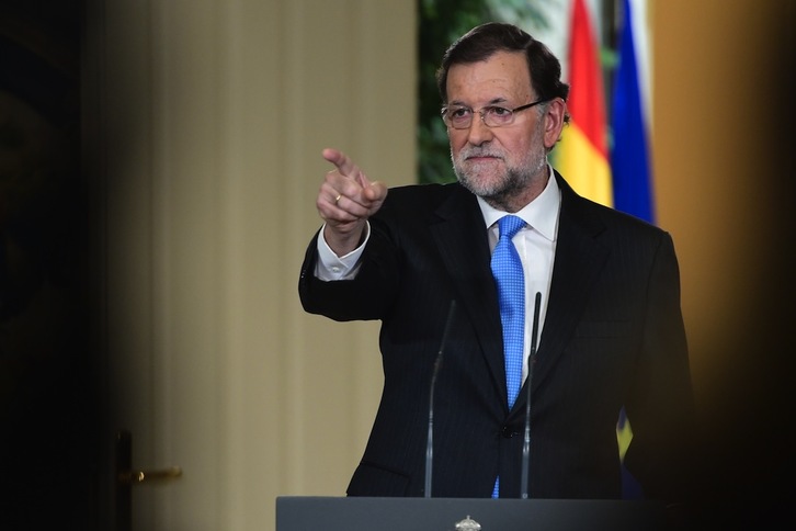Mariano Rajoy, en su comparecencia en La Moncloa. (Javier SORIANO/AFP) 