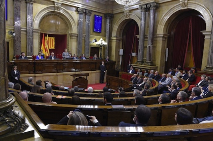 El pleno del Parlament, durante la sesión de constitución. (Lluís GENÉ/AFP PHOTO)