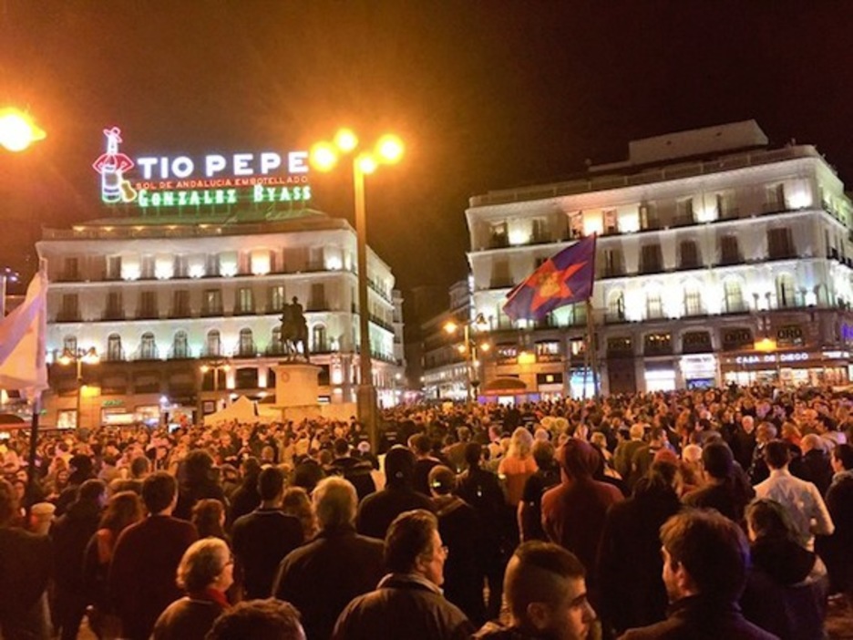 La plaza del Sol, en los instantes finales de la manifestación. (@diegolotito)