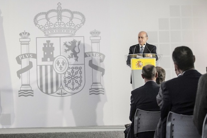 El ministro español de Interior en funciones, Jorge Fernández Díaz, durante un acto en Bilbo. (Aritz LOIOLA/ARGAZKI PRESS)