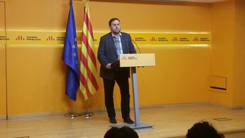 Oriol Junqueras tras la Ejecutiva Nacional Extraordinaria de ERC. (@Esquerra_ERC)