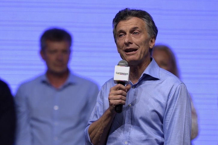 Mauricio Macri, en una comparecencia reciente. (Juan MAMBROMATA / AFP)