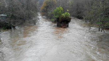 La cuenca del Urumea centró ayer gran parte de la atención. (@DYAGipuzkoa)