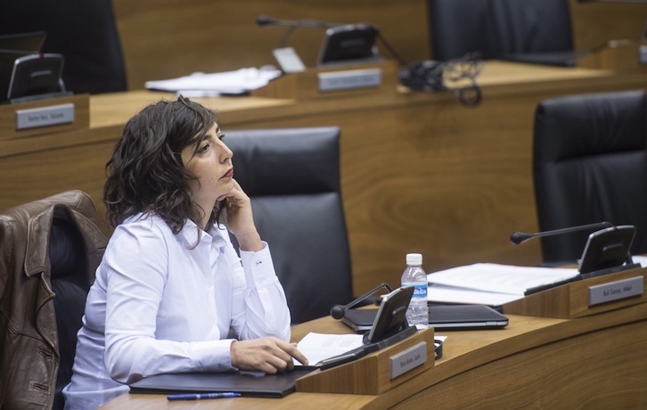 Laura Pérez, en el pleno monográfico sobre el derecho a decidir. (Jagoba MANTEROLA/ARGAZKI PRESS)