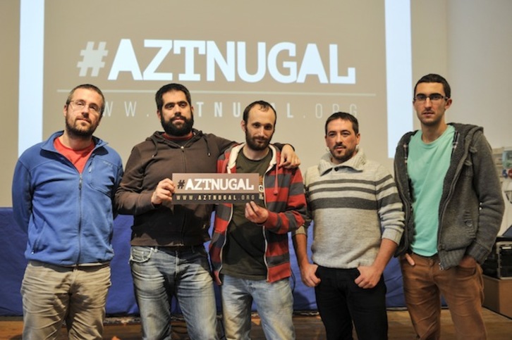 Los cinco encausados han presentado la campaña Aztnugal. (Idoia ZABALETA / ARGAZKI PRESS)