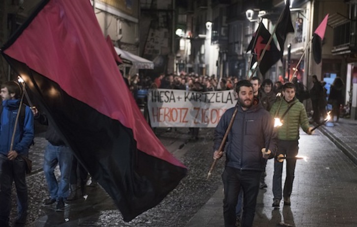 Ibon Iparragirreren askatasuna exijitzeko manifestazioa, Ondarroan. (Andoni CANELLADA/ARGAZKI PRESS)