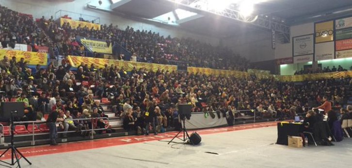 Instantánea de la asamblea de hoy en Manresa. (CUP)