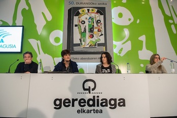 Durangoko Azokaren 50. edizioaren balorazioa egiteko agerraldia. (Monika DEL VALLE/ARGAZKI PRESS)