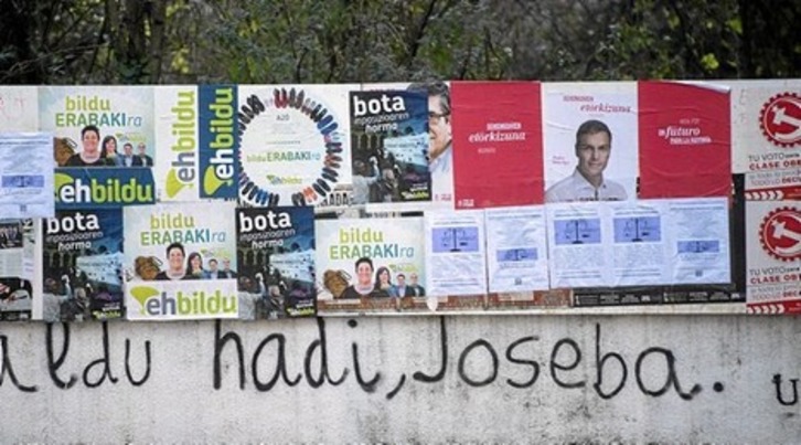 Carteles electorales en Hego Euskal Herria. (ARGAZKI PRESS)