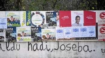 Carteles electorales en Hego Euskal Herria. (ARGAZKI PRESS)