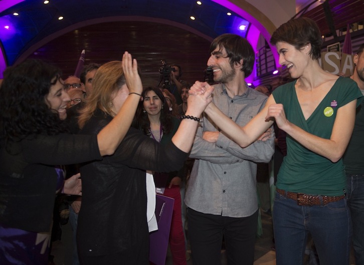 Podemos ha celebrado los resultados en Bilbo. (Marisol RAMIREZ / ARGAZKI PRESS)