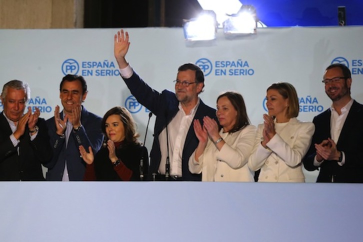 Mariano Rajoy ha valorado las elecciones en nombre del PP. (José JORDÁN/AFP)