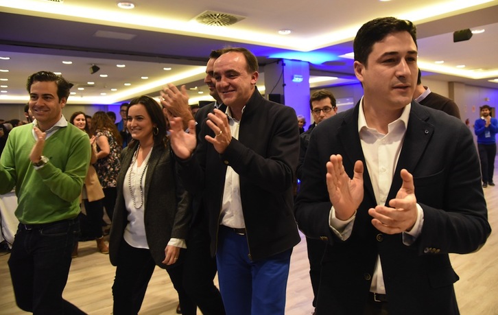 Javier Esparza, tras conocerse los resultados electorales. (Andoni CANELLADA / ARGAZKI PRESS)