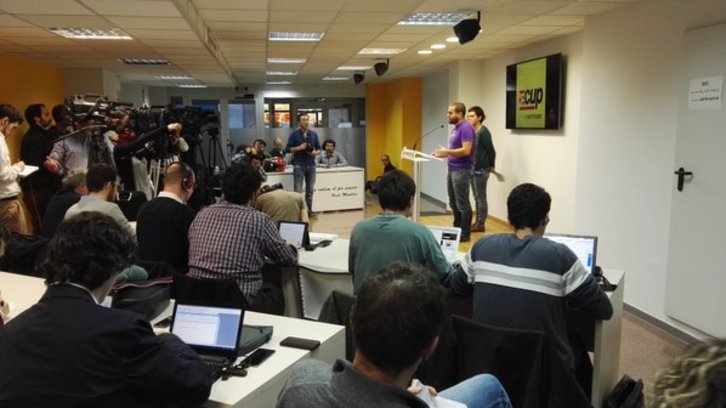 Rueda de prensa de la CUP para presentar los detalles de la asamblea del domingo. (@cupnacional)
