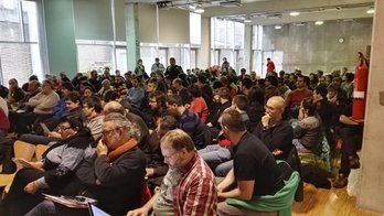 Reunión del Consell Polític de la CUP, esta mañana. (CUP)