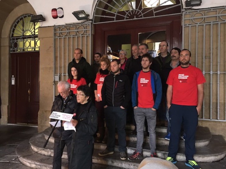 Donostian egin dute agerraldia Sareren eledunek. (NAIZ)