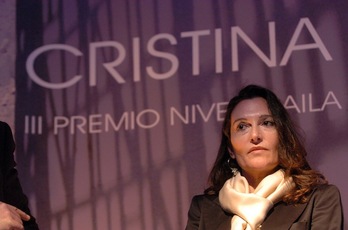Cristina Iglesias, cuando recibió el Premio Nivel del Colegio de Arquitectos de Gipuzkoa. (Juan Carlos RUIZ/ARGAZKI PRESS)