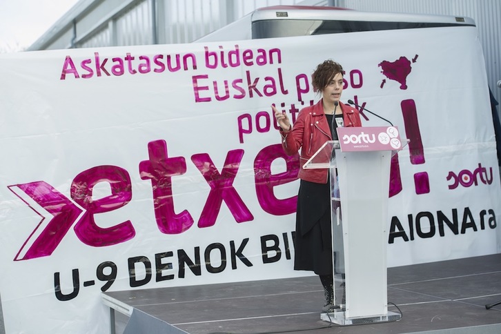 La portavoz de Sortu, Amaia Izko, en una comparecencia anterior. (Juan Carlos RUIZ / ARGAZKI PRESS)