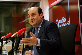 Andoni Ortuzar, durante la entrevista en Radio Euskadi. (EAJ-PNV)