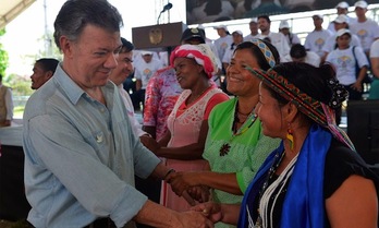 El presidente de Colombia, Juan Manuel Santos, durante el acto en Putumayo. (Presidencia de Colombia)