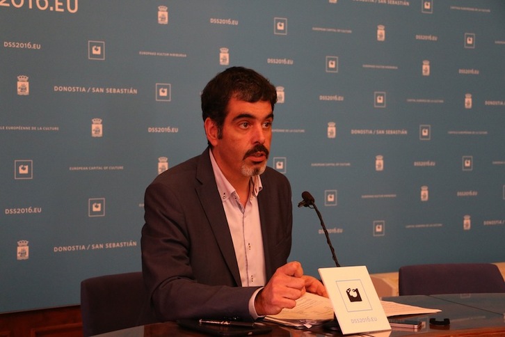 Eneko Goia, durante su comparecencia de este martes. (Ayuntamiento de Donostia)