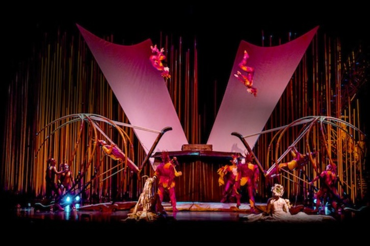 Acrobacias en columpios rusos como parte de ‘Varekai’. (CIRQUE DU SOLEIL)