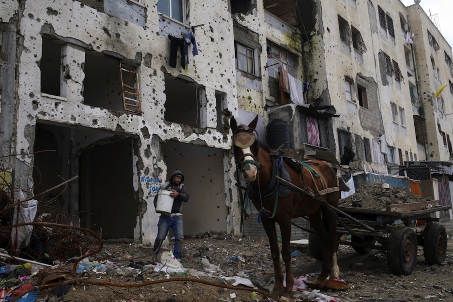 El temporal ha aumentado la dificultad de vivir en Gaza. (Mohammed ABED / AFP)