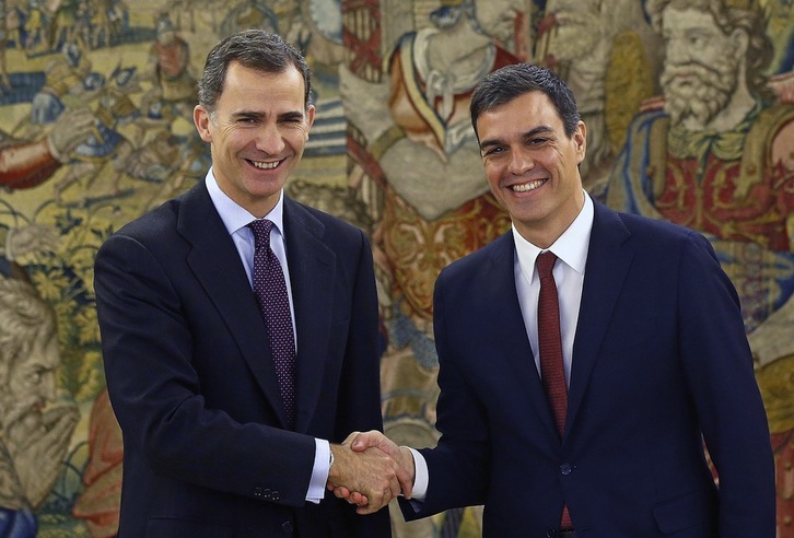 Felipe de Borbó y Pedro Sánchez se han reunido en la Zarzuela. (Chema MOYA / ARGAZKI PRESS)