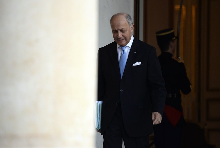 Laurent Fabius, esta mañana en el Elíseo (Stephane DE SAKUTIN / AFP)