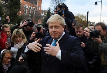 Boris Johnson, alcalde de Londres, en una comparecencia reciente. (Niklas HALLEN / AFP)