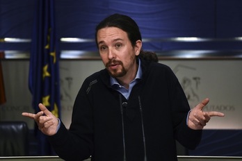 Pablo Iglesias, secretario general de Podemos. (Pedro ARMESTRE/AFP)