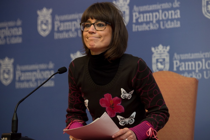 La edil Maider Beloki ha comparecido en el Ayuntamiento de Iruñea. (Jagoba MANTEROLA / ARGAZKI PRESS)