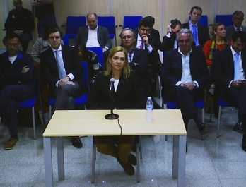 Cristina de Borbón, durante su declaración. (Jaime REINA / AFP)
