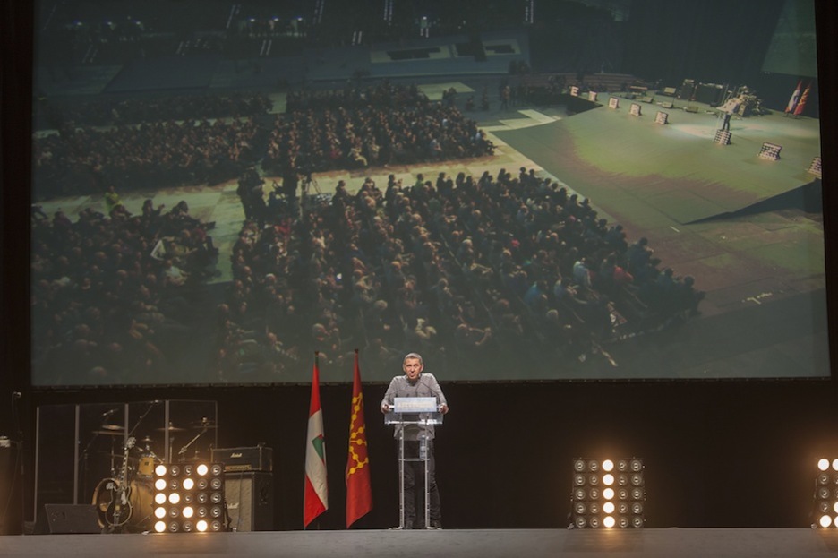 Arnaldo Otegi, durante un momento de su intervención. (Juan Carlos RUIZ / ARGAZKI PRESS) Arnaldo Otegi, durante un momento de su intervención. (Juan Carlos RUIZ / ARGAZKI PRESS)