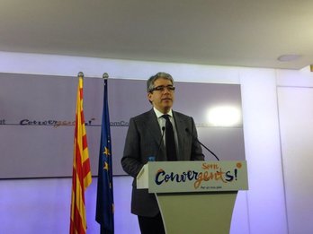 Francesc Homs ha comparecido en la sede de CDC tras su declaración. (@ConvergenciaCAT)