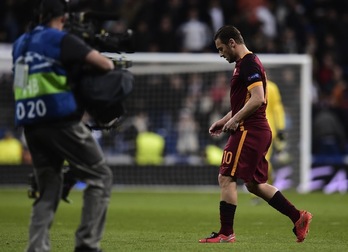 El gran Francesco Totti ha disputado posiblemente su último partido de Champions. (Javier SORIANO / AFP)