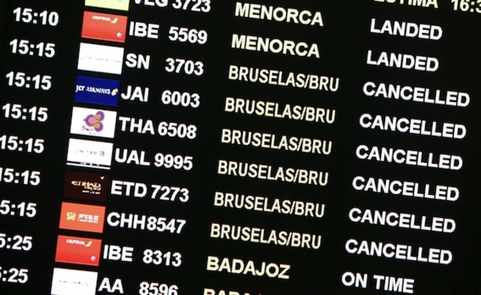 El tráfico aéreo también se ha visto afectado tras los ataques. (Pau BARRENA/AFP) El tráfico aéreo también se ha visto afectado tras los ataques. (Pau BARRENA/AFP)