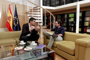 Sánchez e Iglesias se han reunido en las dependencias del PSOE en el Congreso.(J. DANAE/ARGAZKI PRESS)