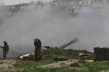 Fuerzas de defensa armenas en Nagorno Karabaj. (Vahram BAGHDASARYAN / AFP) 