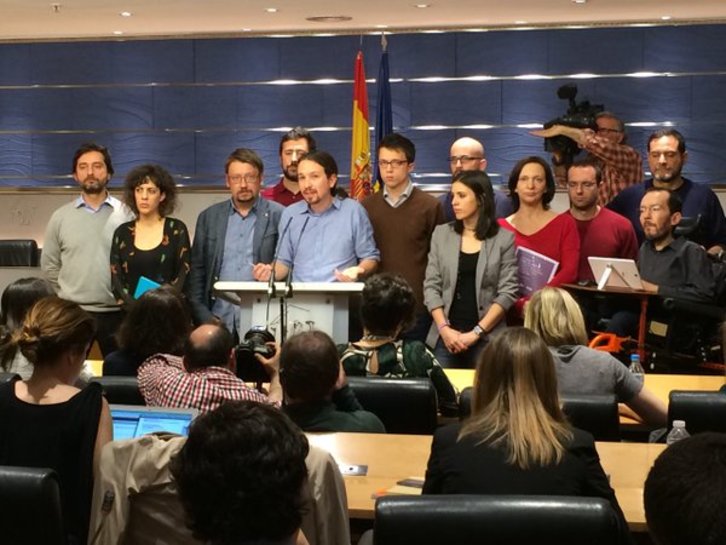 Rueda de prensa de los miembros de Podemos. (@ahorapodemos)