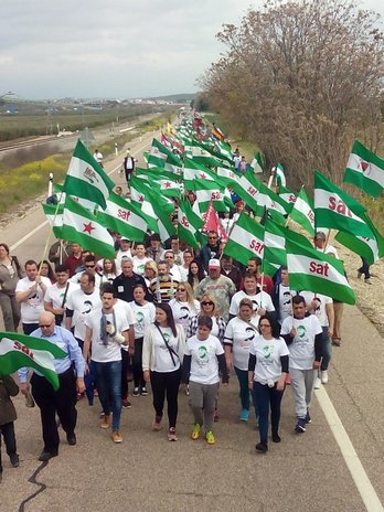 Marcha a la prisión de Jaén para reclamar la libertad de Bolado. (@SAT_nacional)