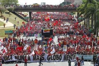 Manifestación en apoyo a Rousseff. (Beto BARATA / AFP)