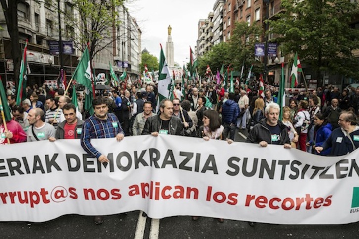 Maiatzaren Lehenaren harira iaz ELAk Bilbon egin zuen manifestazioa. (Aritz LOIOLA/ARGAZKI PRESS)
