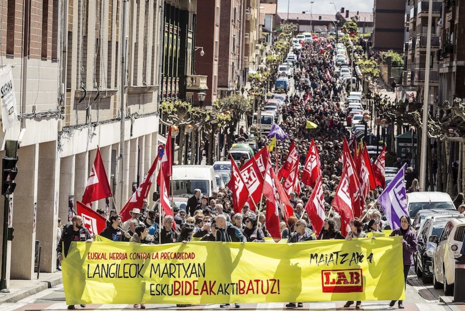 Movilización de LAB de Sestao. (Aritz LOIOLA / ARGAZKI PRESS)