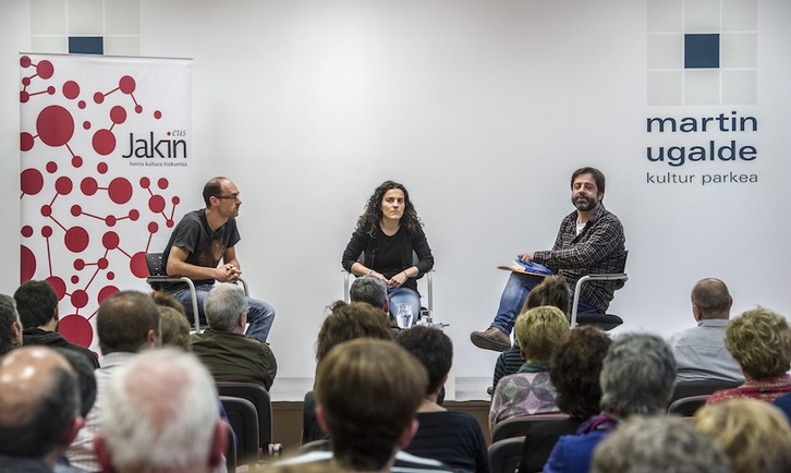 Maialen Lujanbio eta Amets Arzallus, gaurko ekitaldian. (Gorka RUBIO / ARGAZKI PRESS)