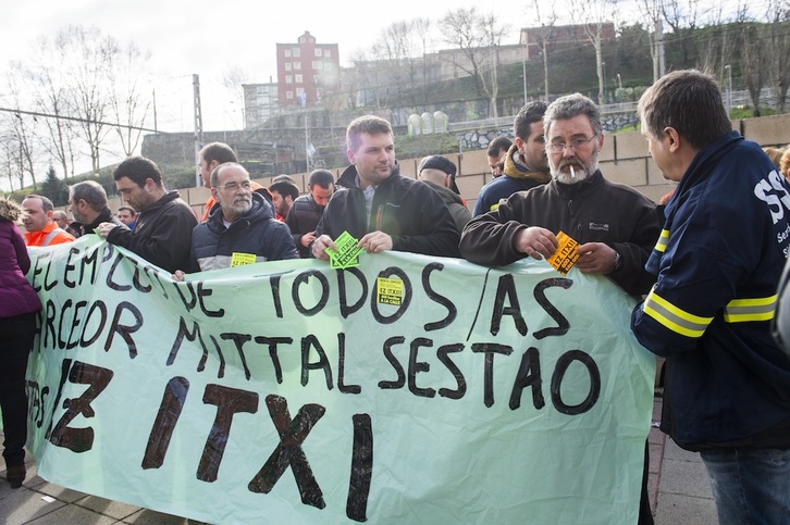 Trabajadores de Arcelor Sestao en una protesta anterior. (Marisol RAMIREZ / ARGAZKI PRESS)
