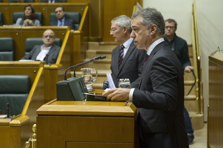 Iñigo Urkullu, durante una sesión parlamentaria. (Juanan RUIZ / ARGAZKI PRESS)