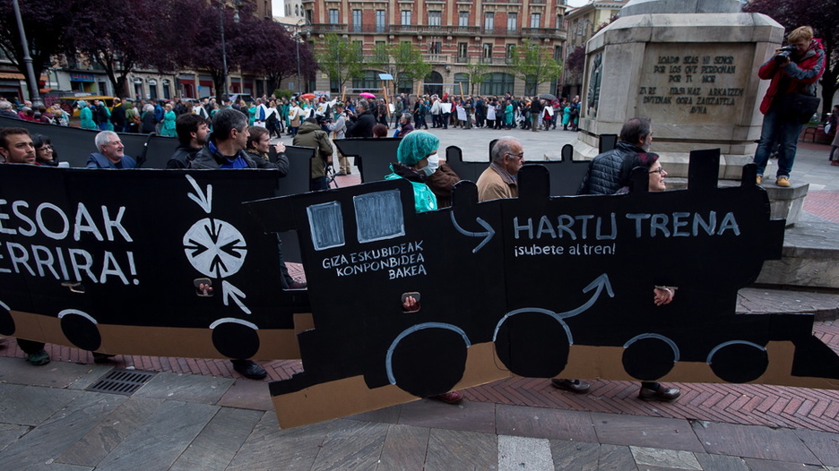 Sarek Iruñean antolaturiko ekimena. (Iñigo URIZ /ARGAZKI PRESS)
