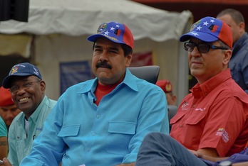 El presidente venezolano, Nicolás Maduro, en un acto celebrado ayer. (Juan BARROSO / AFP)